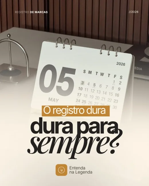 Arte educativa sobre duração de registro de marca